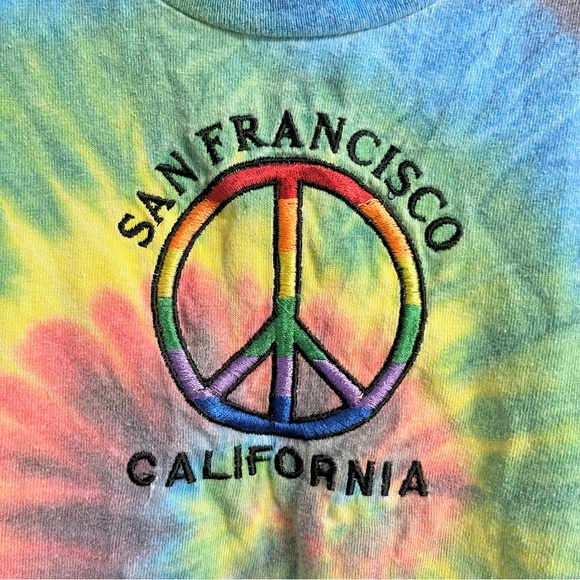 San Francisco, CA on Delta Proweight Tie Dyed T Shirt Tee Peace Sign Small 6-8y - Picture 4 of 6